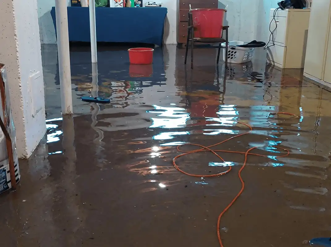 Basement with boiler, cabinets and washing machine completely flooded in Marietta, GA