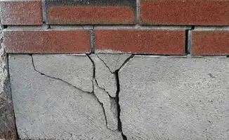 Concrete foundation with serious structural damage in Marietta, GA