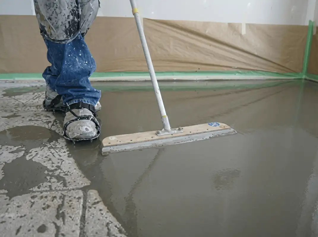 Uneven floor being professionally repaired in Marietta, GA